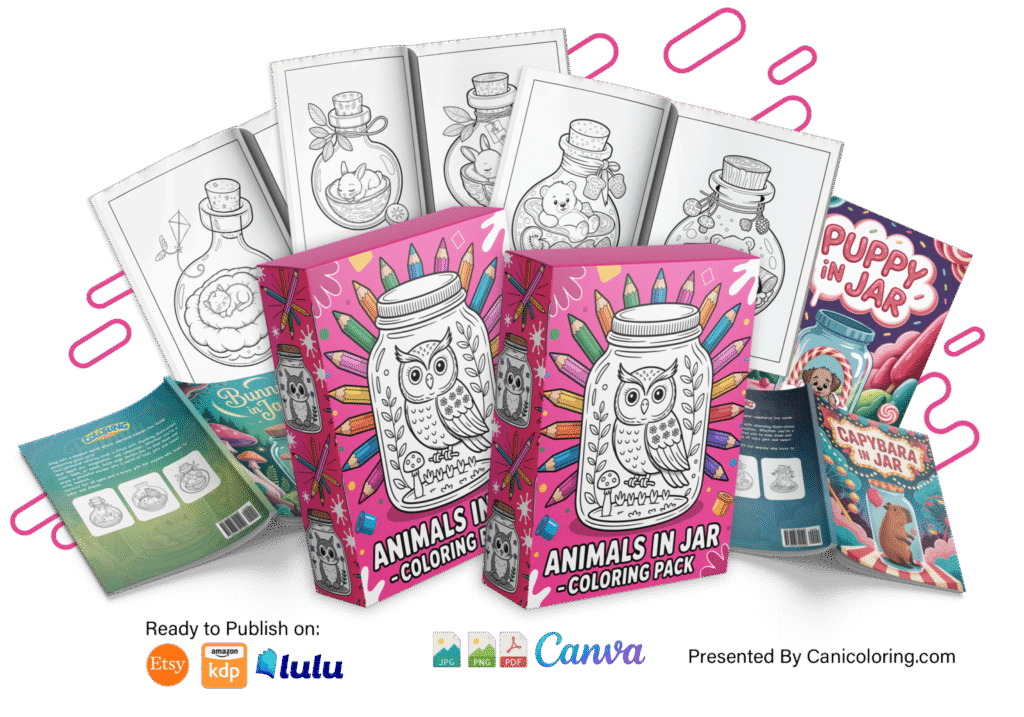 Animals In Jars – (PLR) Coloring Pack