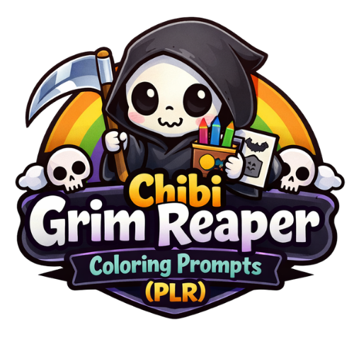 Chibi Grim Reaper Coloring Book Prompts