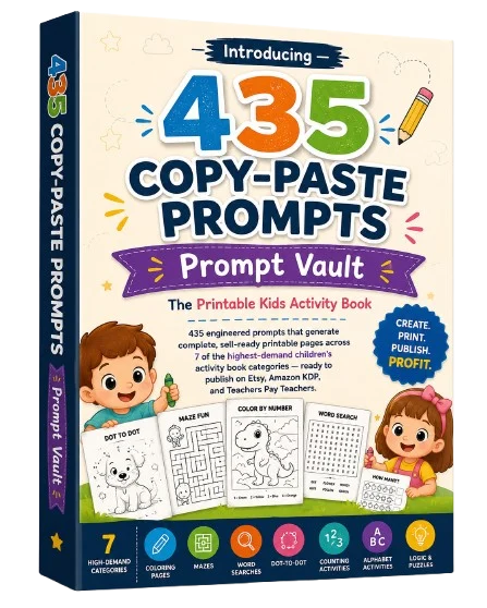 435 Kids Activity Book Prompts PLR