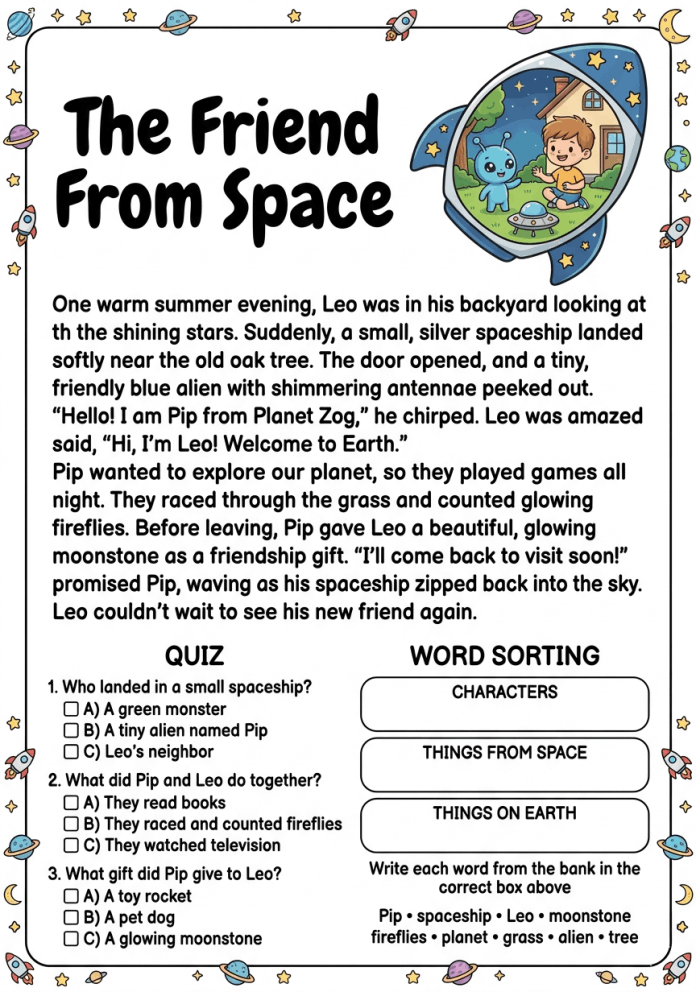 500 Kids Story Activity Worksheets Prompts