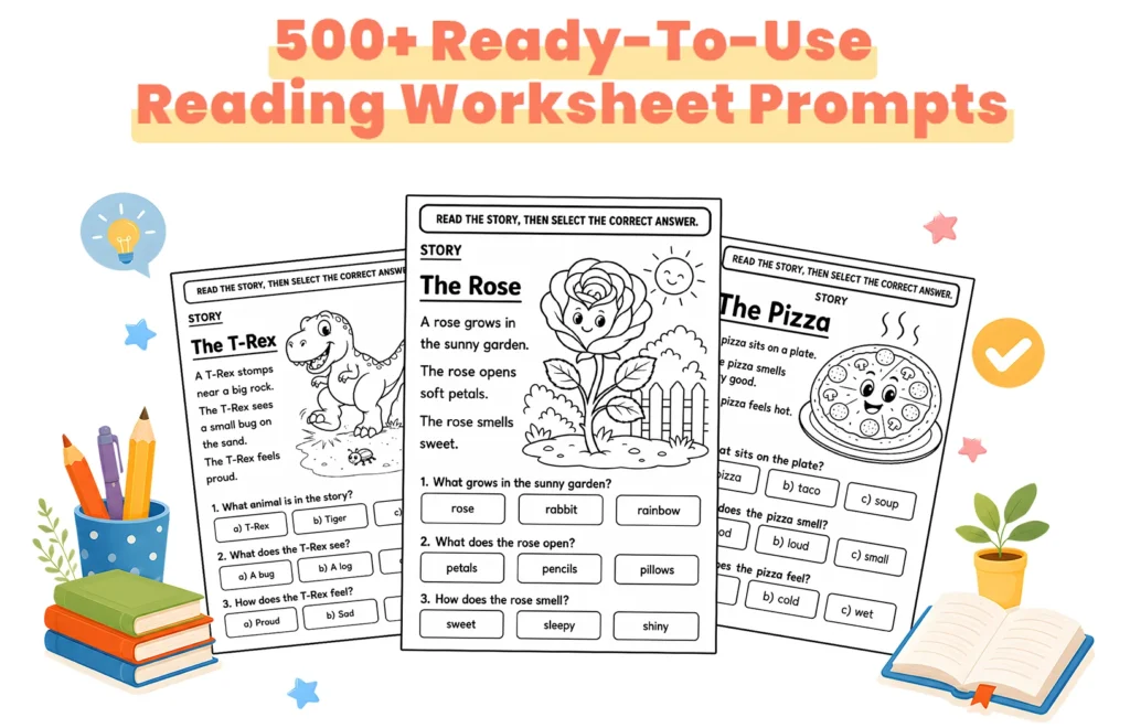 Reading Comprehension Worksheets for Kids (PLR)