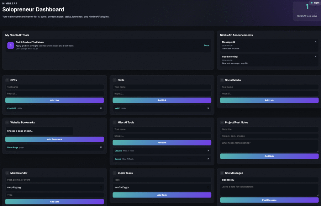 The Solopreneur's Dashboard