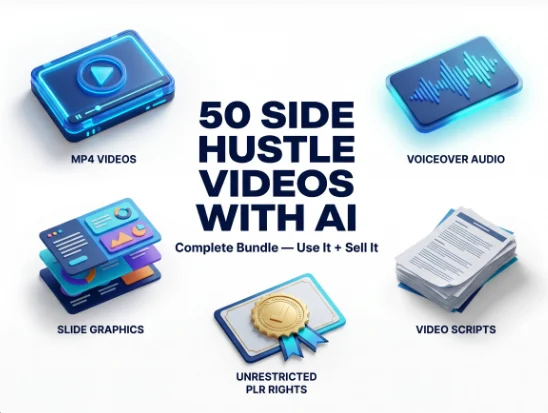 AI Side Hustle Videos w/ Unrestricted PLR